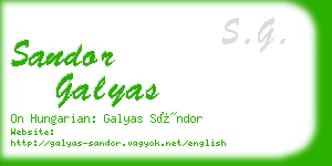 sandor galyas business card